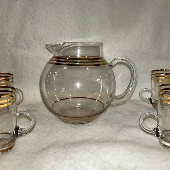 Mid century modern pitcher and glasses set - Picture 15 of 16